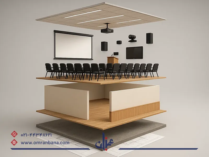 مراحل ساخت سالن کنفرانس